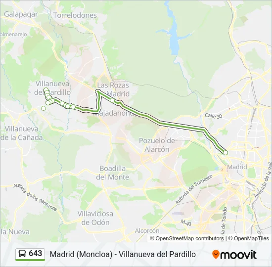 643 Bus Line Map