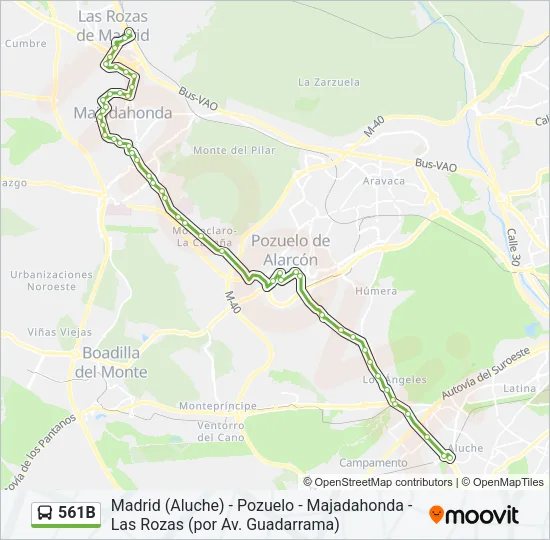 561B Bus Line Map
