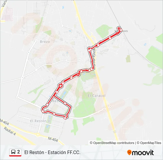 2 Bus Line Map