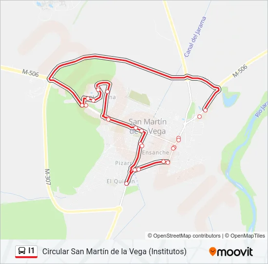 I1 bus Mapa de línia