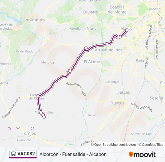 VAC082 Bus Line Map
