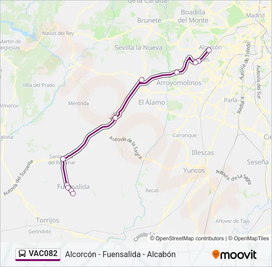VAC082 Bus Line Map