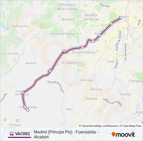 Mapa de VAC082 de autobús