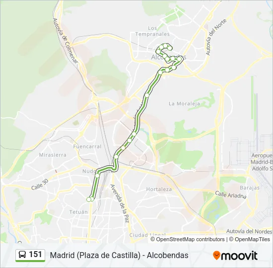 151 Bus Line Map