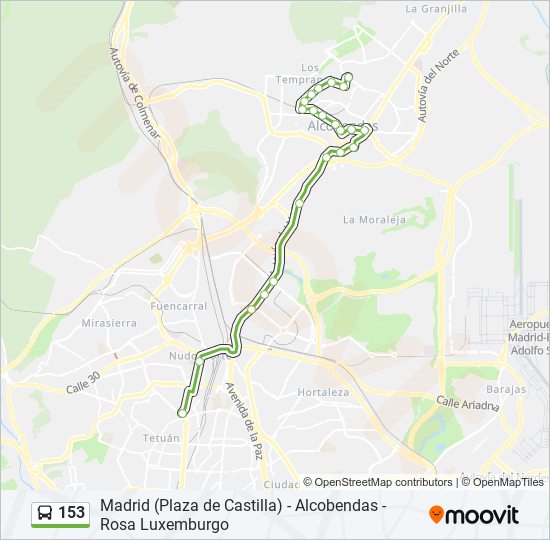 153 bus Line Map