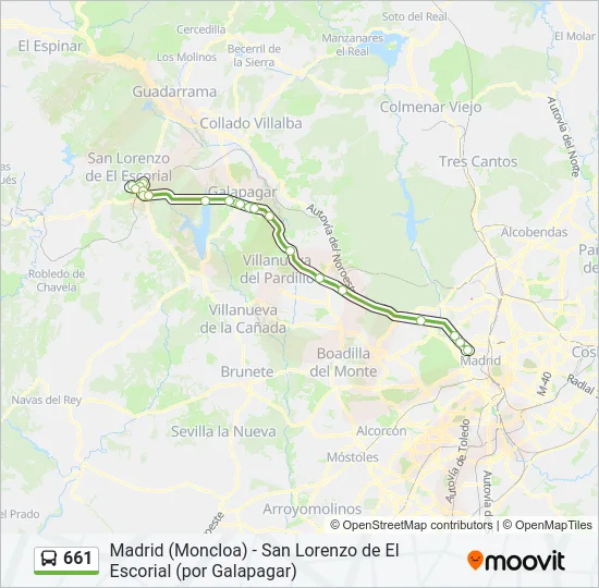 661 Bus Line Map