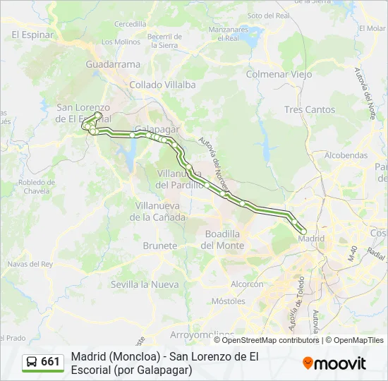 661 Bus Line Map