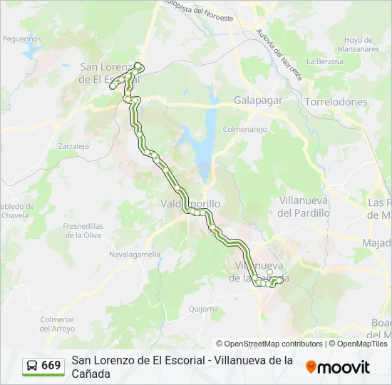 669 Bus Line Map