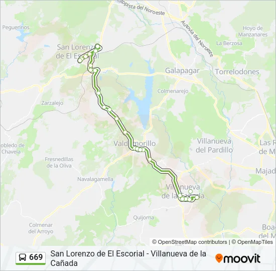 669 Bus Line Map
