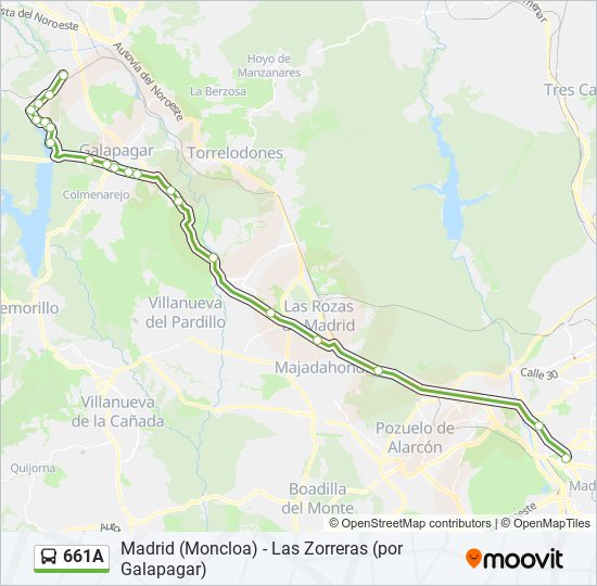 661A bus Line Map