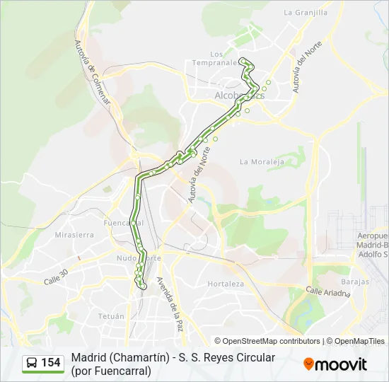 154 Bus Line Map
