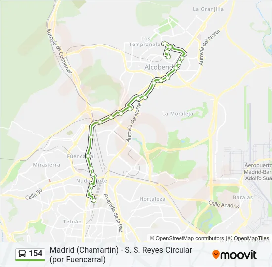 154 Bus Line Map