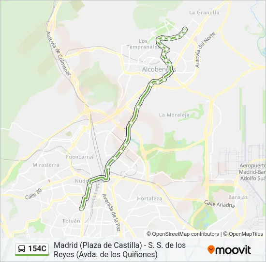154C Bus Line Map