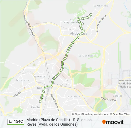 154C Bus Line Map