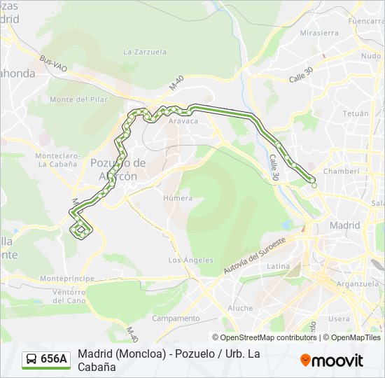 656A bus Line Map