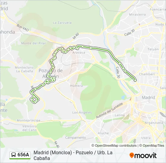 656A Bus Line Map