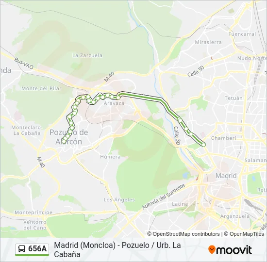 656A Bus Line Map