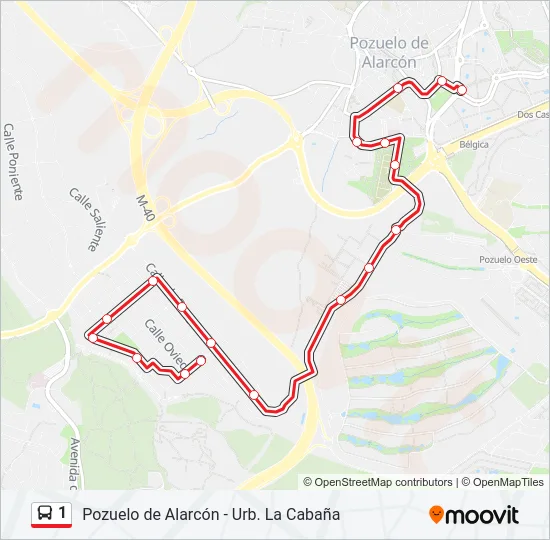 1 Bus Line Map