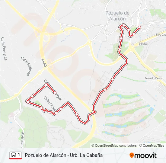 1 Bus Line Map