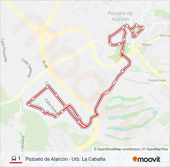 1 Bus Line Map