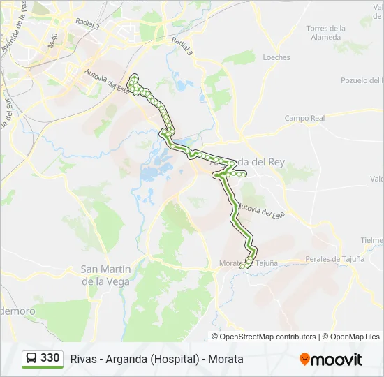 330 Bus Line Map