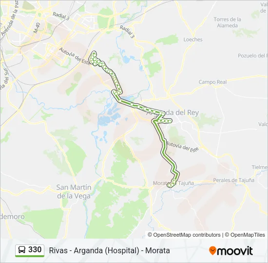 330 Bus Line Map