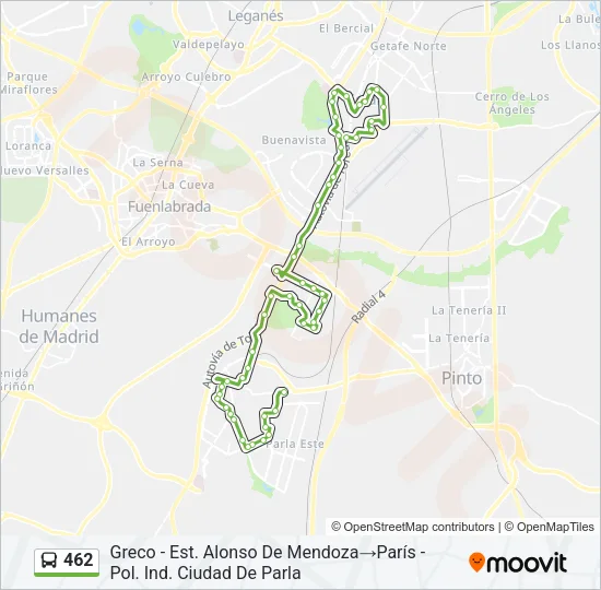 462 Bus Line Map