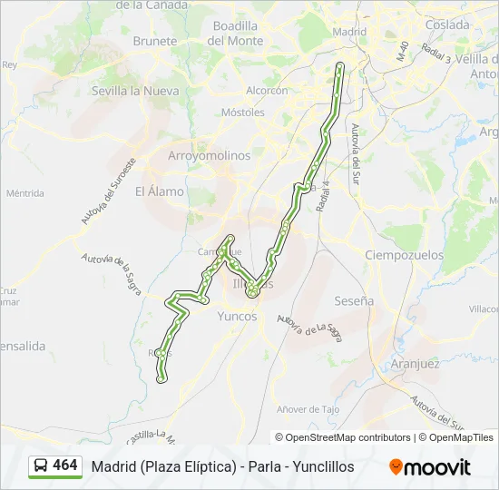 464 Bus Line Map