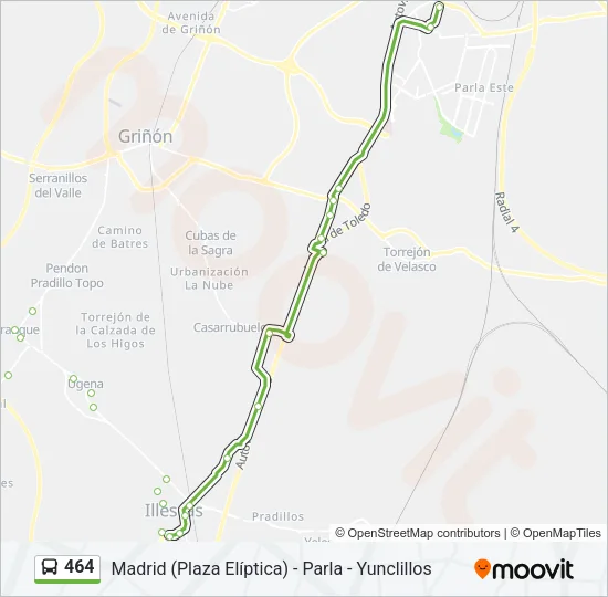 464 Bus Line Map
