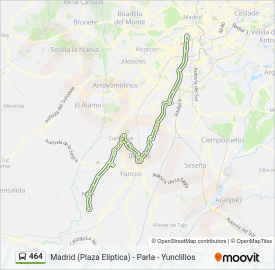 464 Bus Line Map