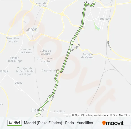 464 Bus Line Map