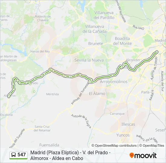 547 Bus Line Map