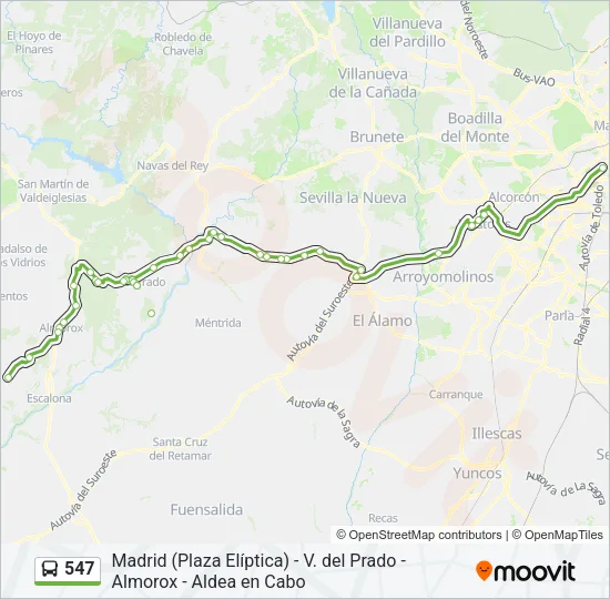 547 Bus Line Map