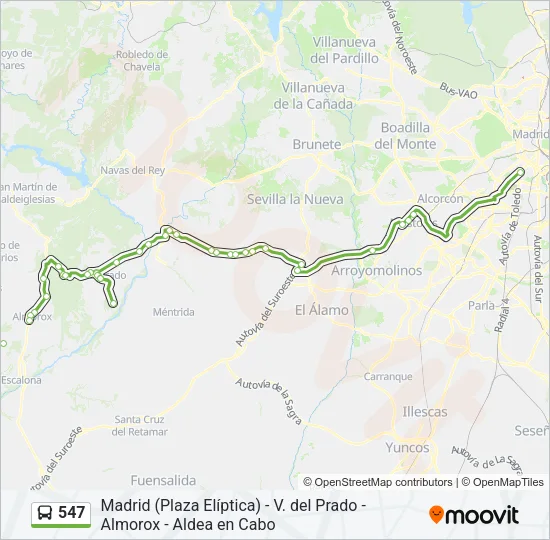 547 Bus Line Map