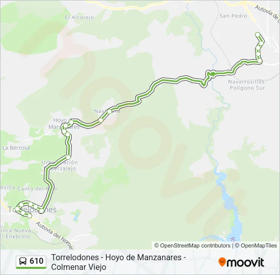 610 Bus Line Map