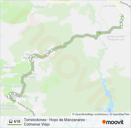 610 Bus Line Map