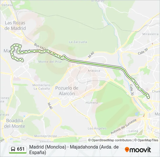 651 Bus Line Map