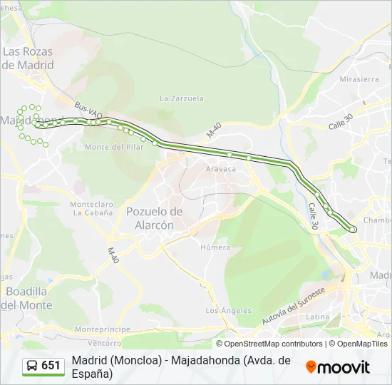 651 Bus Line Map