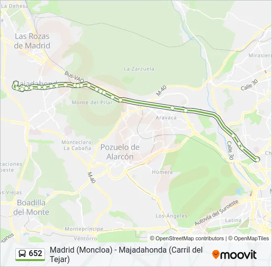 652 Bus Line Map
