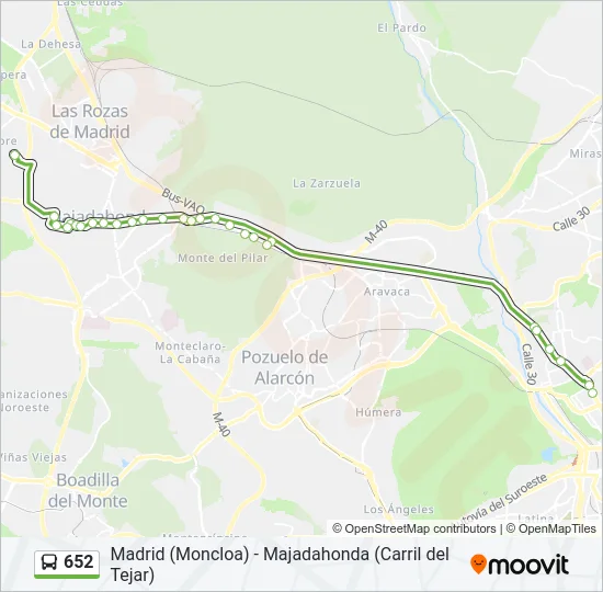 652 Bus Line Map