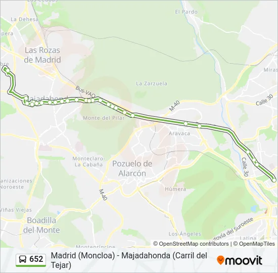 652 Bus Line Map
