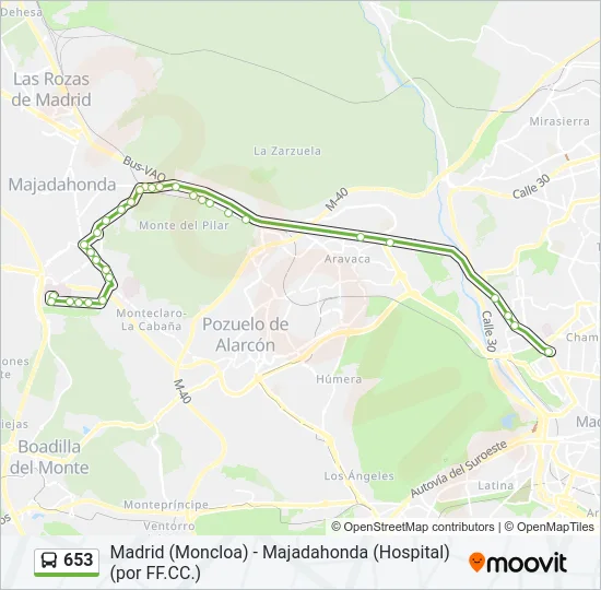 653 Bus Line Map
