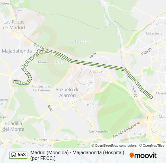 653 Bus Line Map
