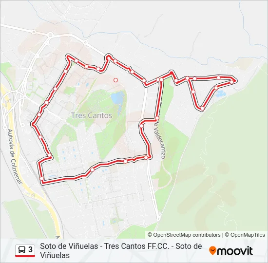 3 Bus Line Map