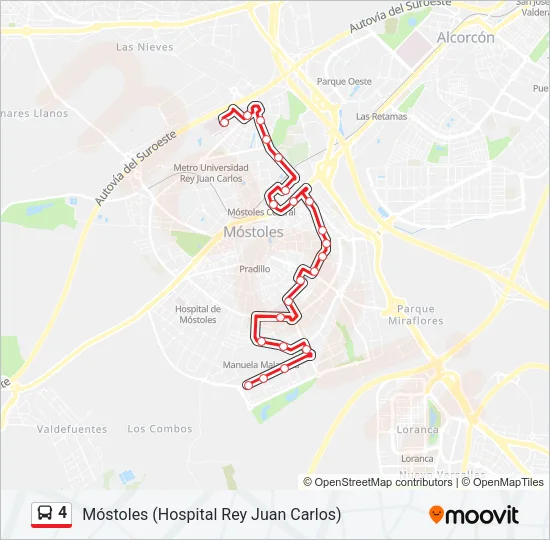 4 Bus Line Map