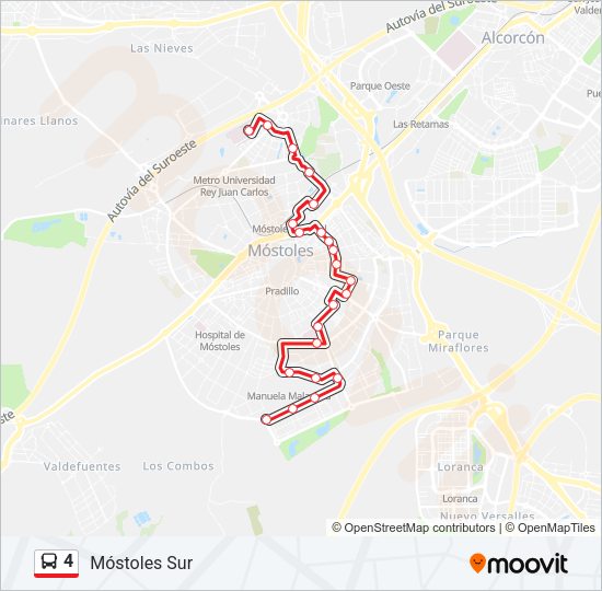 4 Bus Line Map