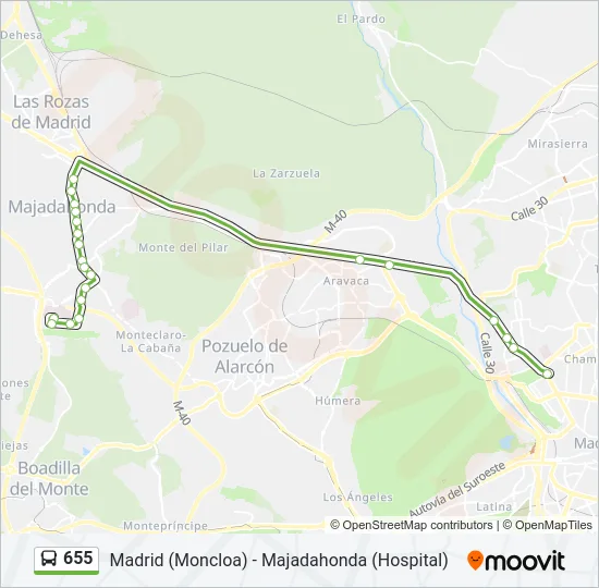 655 Bus Line Map