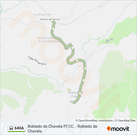 640A bus Mapa de línia