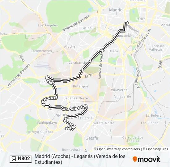 N802 Bus Line Map