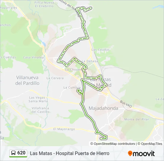 620 Bus Line Map